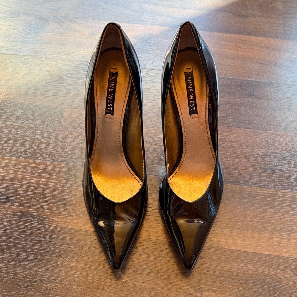 Nine West Glossy Black Heels